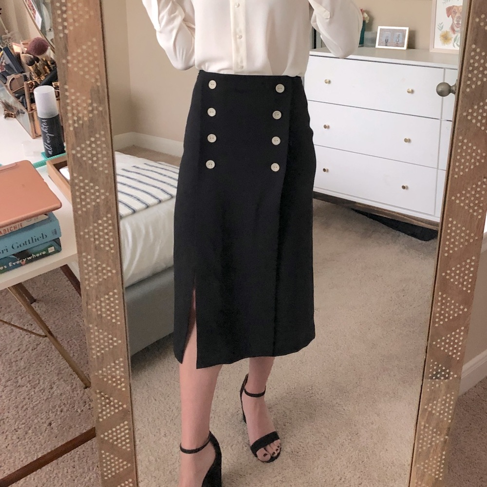 Express Black Midi Skirt